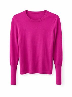J Society Bright Pink Crew Neck Sweater M Lightweight Soft Knit Chic